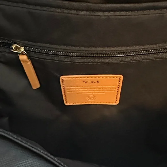 TUMI Black Backpack with Tan Details - Picture 4 of 8